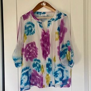 NWOT Calvin Klein Tie-Dye Blouse